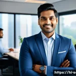 서비스관리사 자격증으로 할 수 있는 일 - A professional Indian customer service manager in a modern office environment, dressed in formal bus...