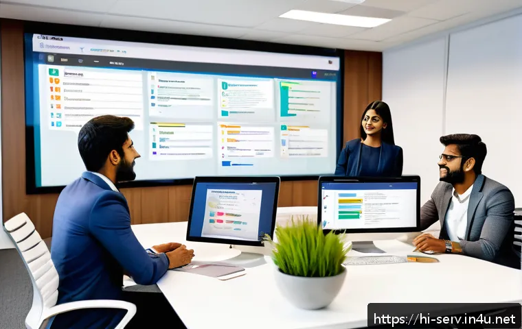 서비스관리사와 업무 기록 정리 방법 - A modern office scene showing a diverse Indian team of professionals in casual business attire colla...