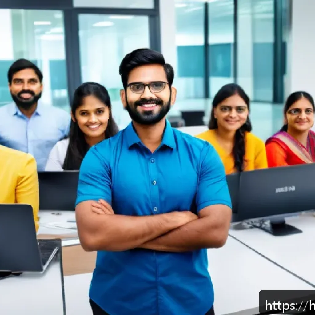 서비스관리사와 CS 교육 방법 - A diverse team of Indian customer service professionals in a modern office setting, engaged in an in...