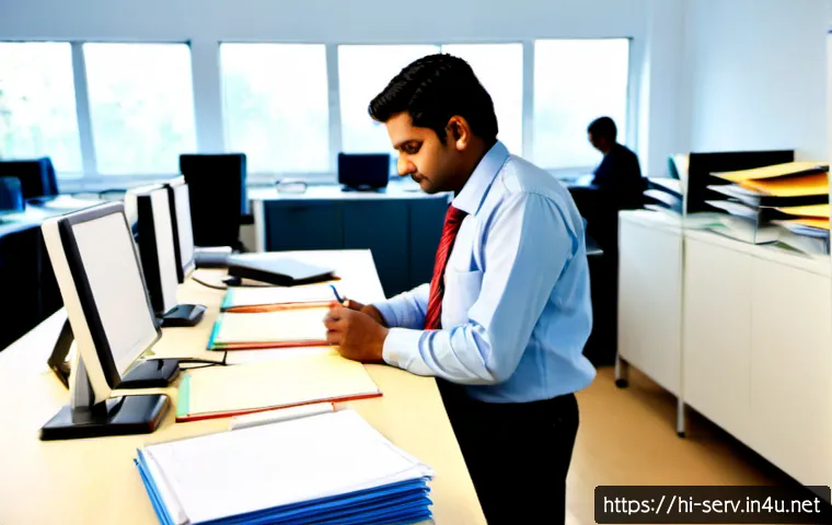 서비스관리사와 비효율적 프로세스 개선 - Photorealistic Indian service manager in a bright modern office, studying a cluttered workflow repre...
